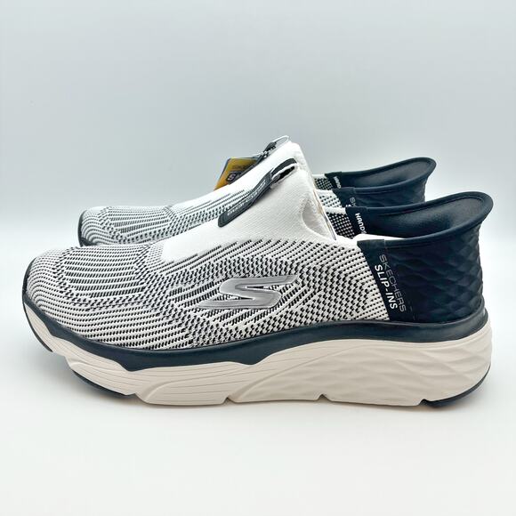 Skechers Men's Max Cushioning Elite Slip On Sneakers Size 9 Black White Knit NIB - Picture 6 of 11